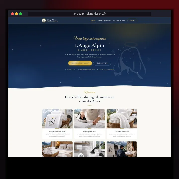 Réalisation DWIS : L’Ange Alpin – Site web · Blanchisserie