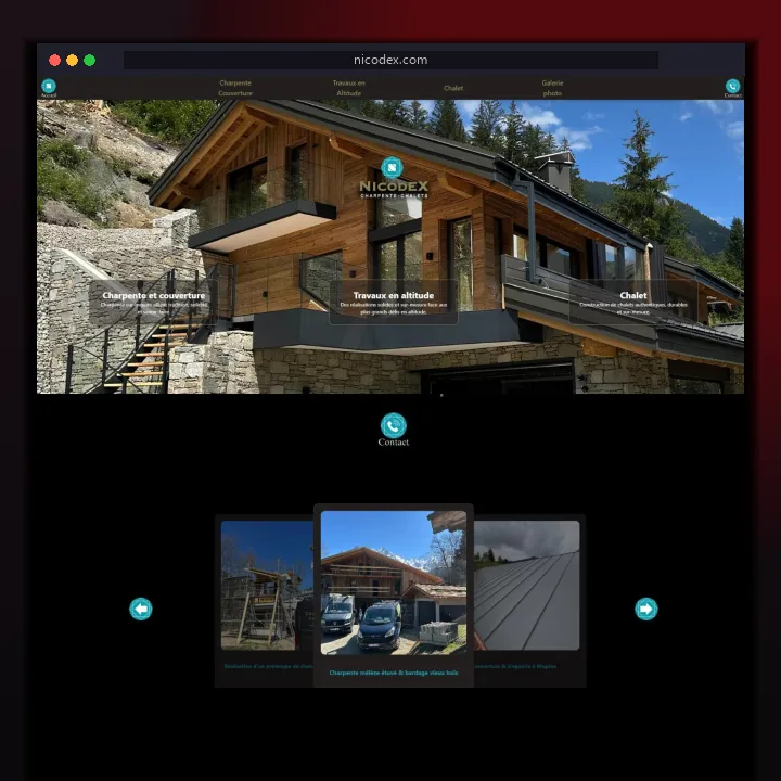 Réalisation DWIS : Nicodex – Site web · Charpente & chalets