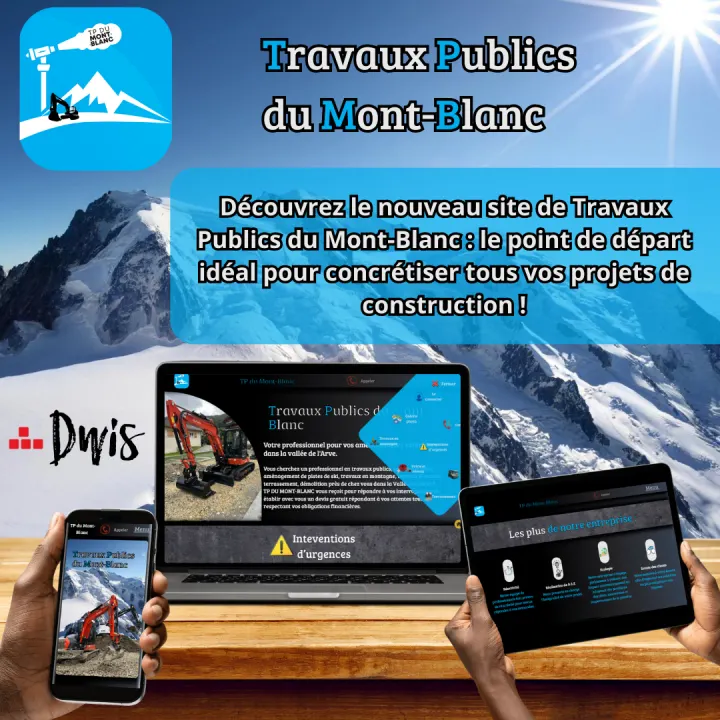 Réalisation DWIS : Travaux Publics du Mont-Blanc – Site web · Travaux publics